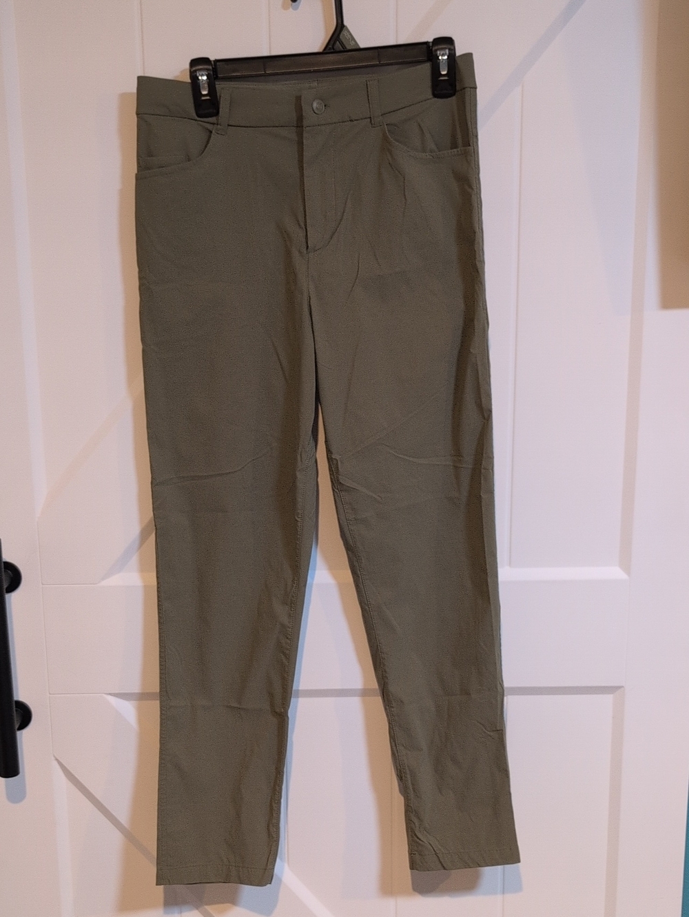 Boys Olive Green Stretch Casual Pants